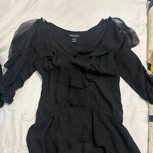 White House Black Market Chiffon Ruffle Top